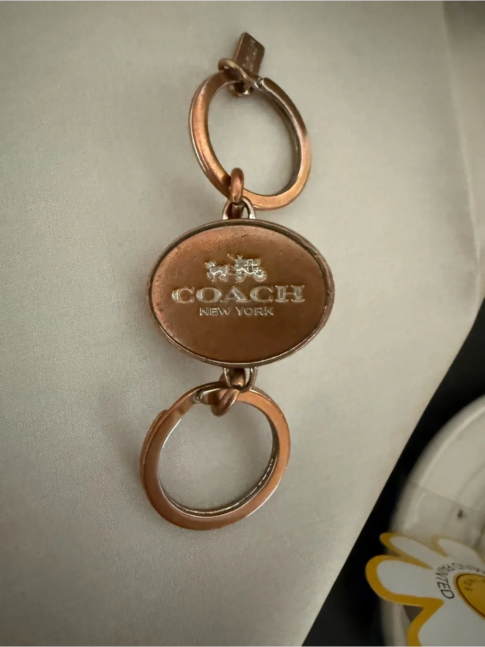 Coach Vintage Y2K Copper-Tone Oval Valet Keyring! So Cool!